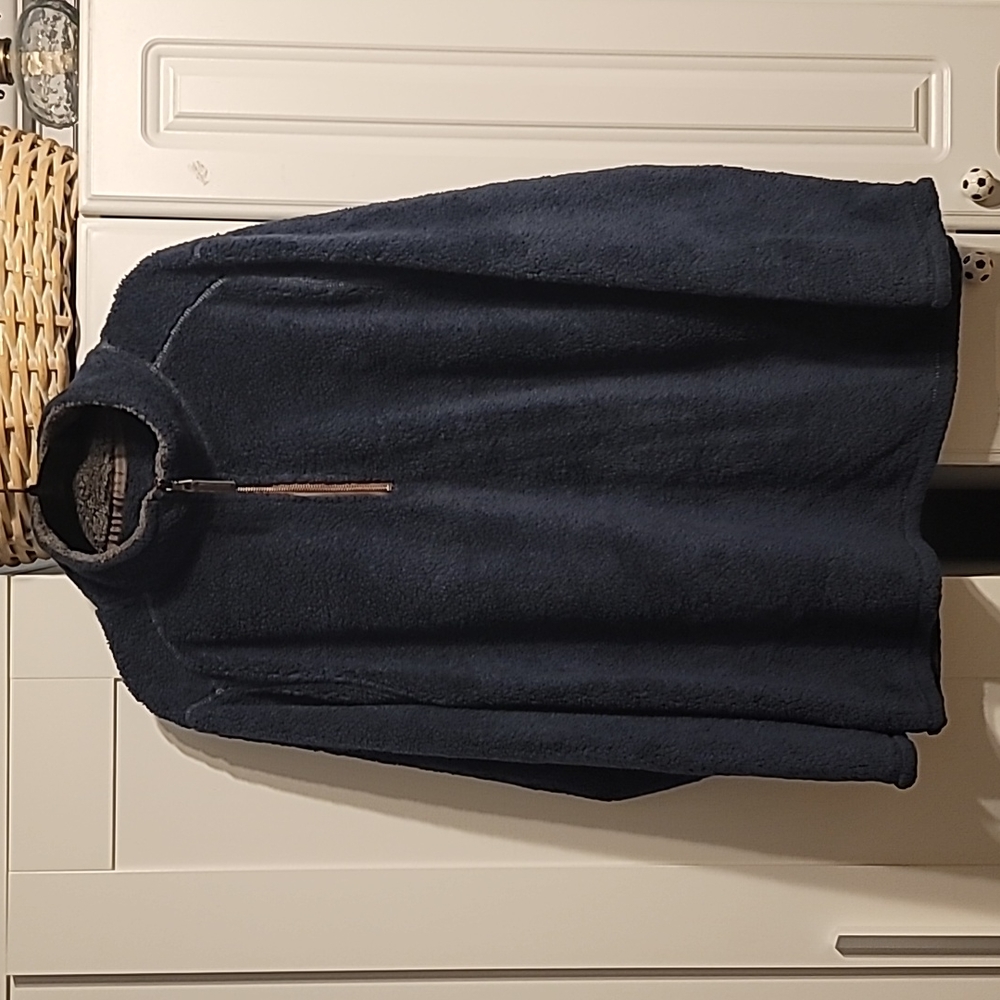 TRINITY Sweater Men's Sz XL Navy 1/4-Zip Plush Pullover Soft Comfy Teddy Bear